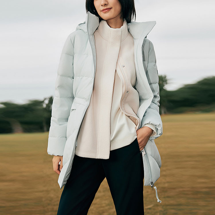 (Women) AIGLE  Solid Color Zip Hoodie Windproof Down Jacket. AN41 圖 5