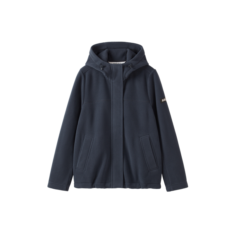 (Women) AIGLE  Solid Full-Zip Fleece Jacket - Imperial Navy Blue BI411
