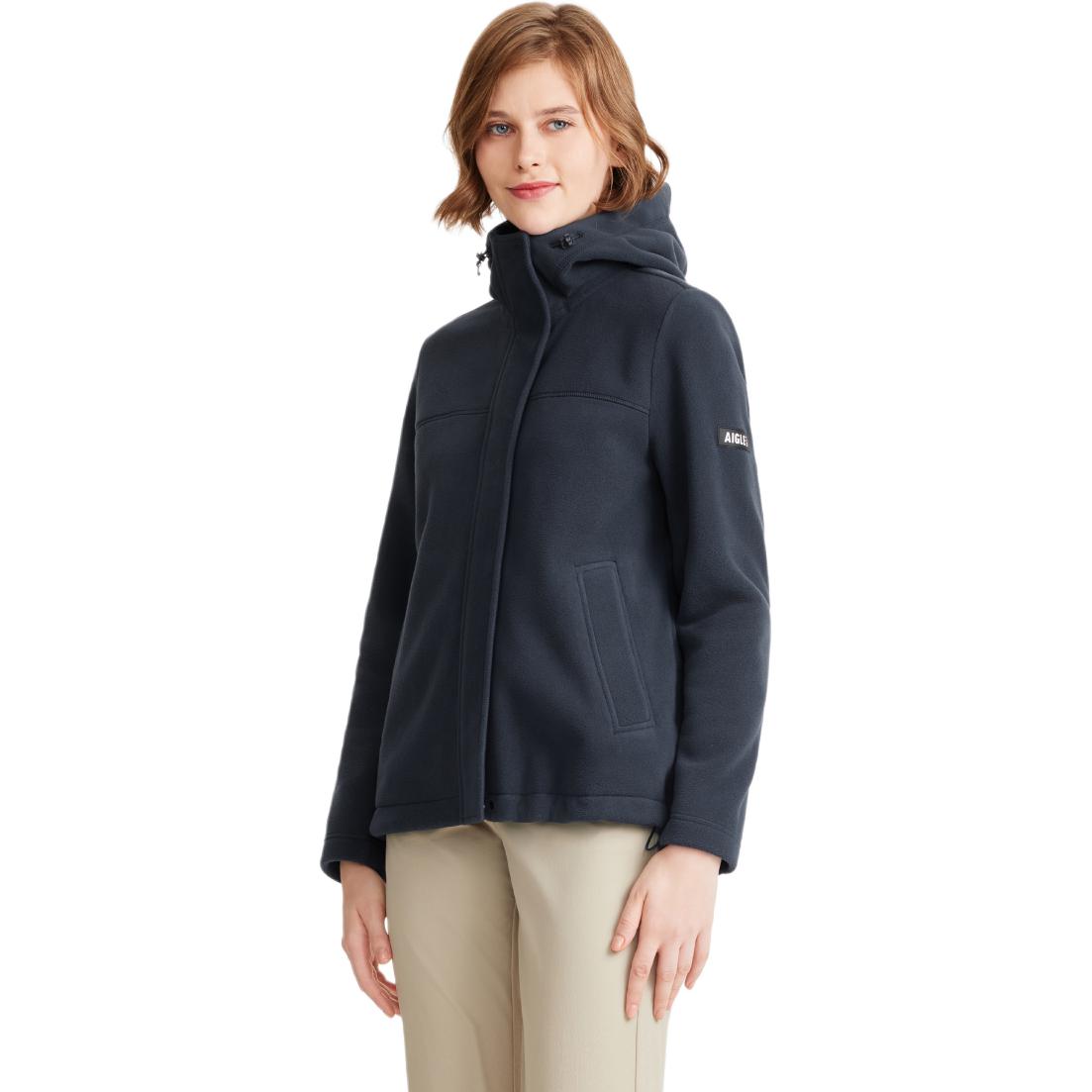(Women) AIGLE  Solid Full-Zip Fleece Jacket - Imperial Navy Blue BI411 圖 2