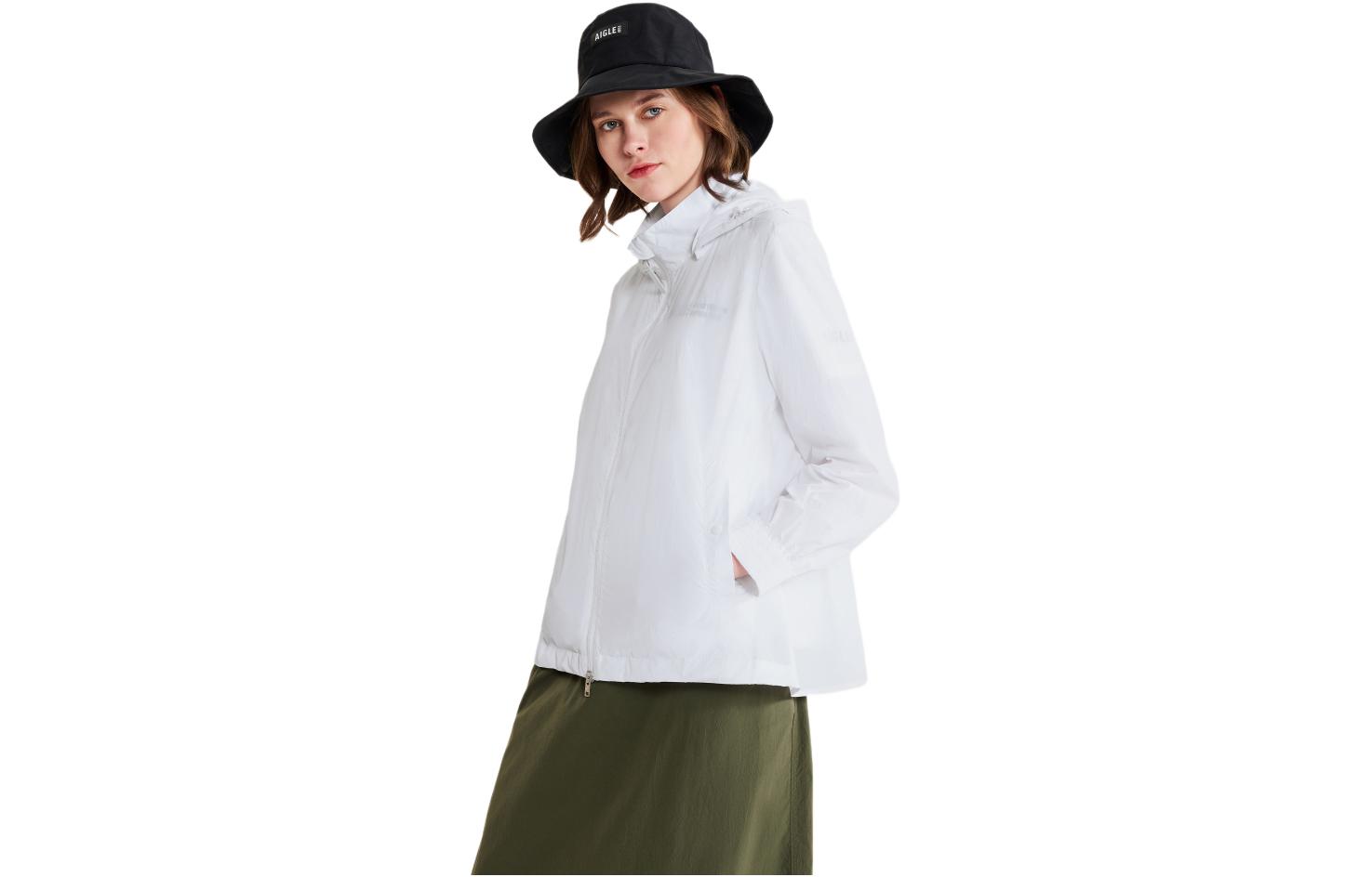 (Women) AIGLE  UV-Resistant Waterproof Hoodie Jacket in Bright White. AW761 圖 4