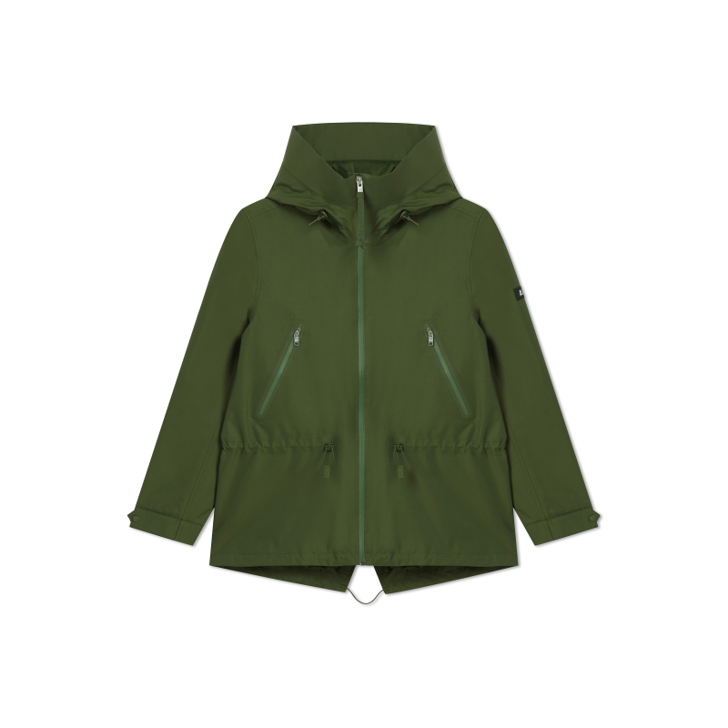 (Women) AIGLE  Windproof Waterproof Breathable Hooded Jacket in Basil Green. AR866