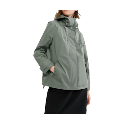 (Women) AIGLE Windproof Waterproof Breathable Hooded Jacket - Green AY285