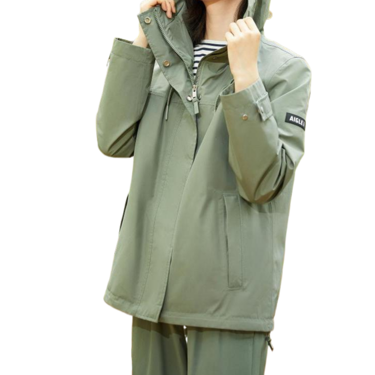 (Women) AIGLE  Windproof Waterproof Breathable Hooded Jacket - Green AY285 圖 7