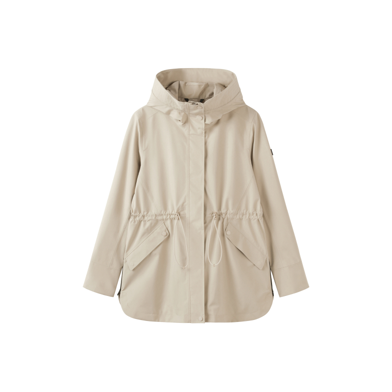 (Women) AIGLE Beige GTX Waterproof Windproof Hooded Jacket BE543