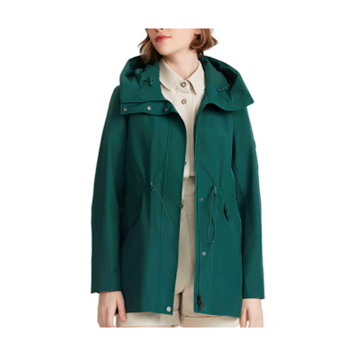 (Women) AIGLE Forest Green Waterproof Hooded Jacket FW/AW24 BE542