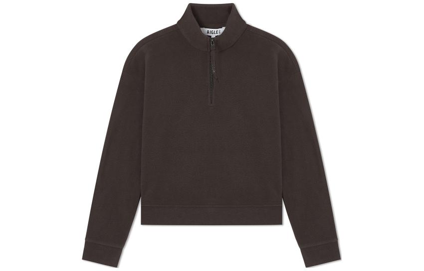 (Women) AIGLE Half-Zip Fleece Pullover in Cocoa Brown - Warm & Comfortable AC334 圖 2