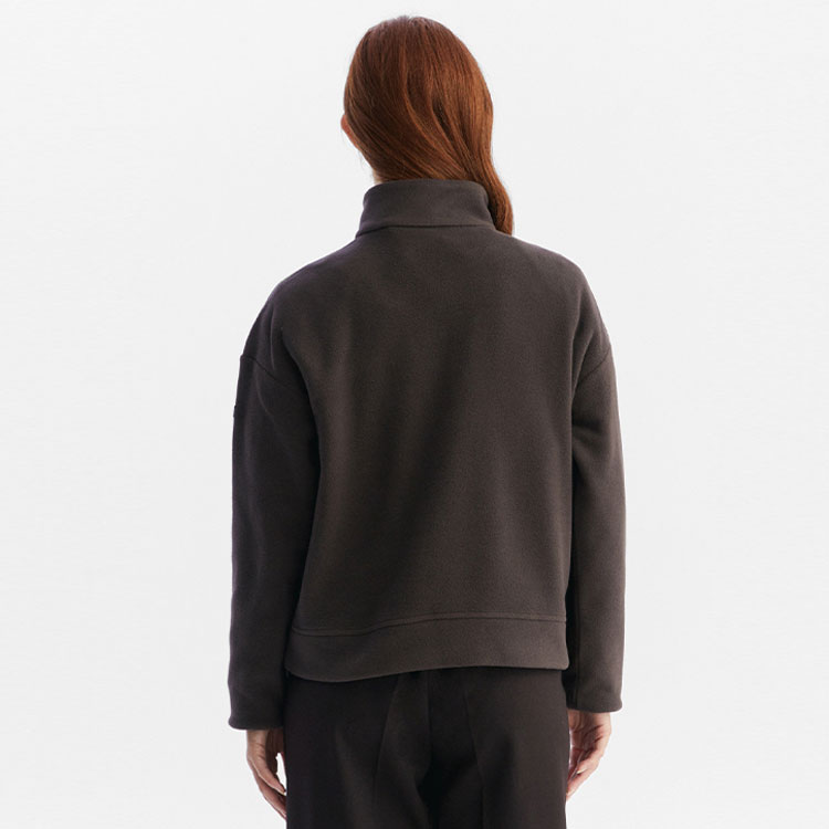 (Women) AIGLE Half-Zip Fleece Pullover in Cocoa Brown - Warm & Comfortable AC334 圖 4