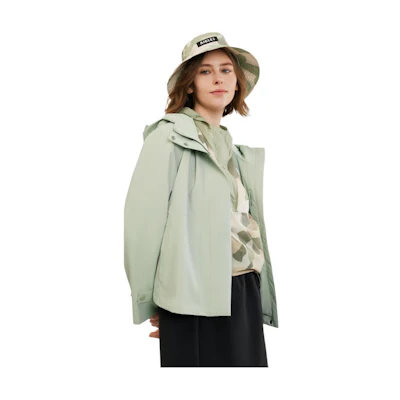 (Women) AIGLE MTD Waterproof Windproof Breathable Jacket Green AW751