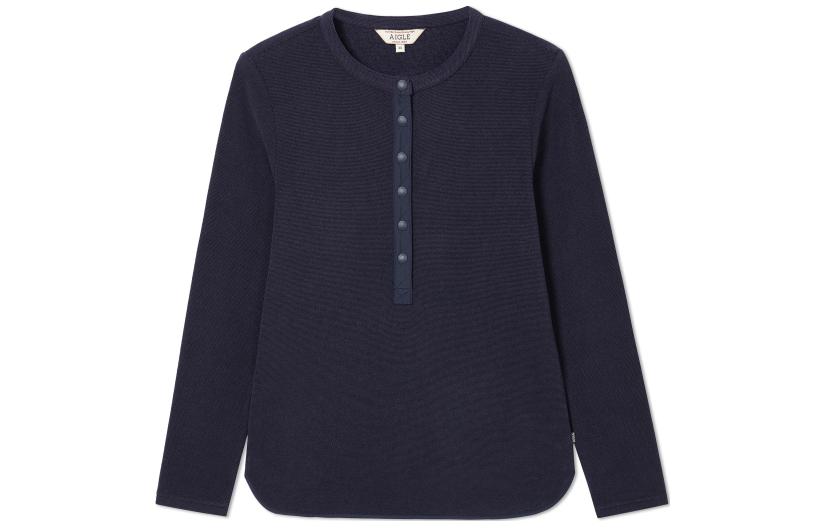 Order (W) AIGLE 海军蓝半开扣抓绒套衫 AX531