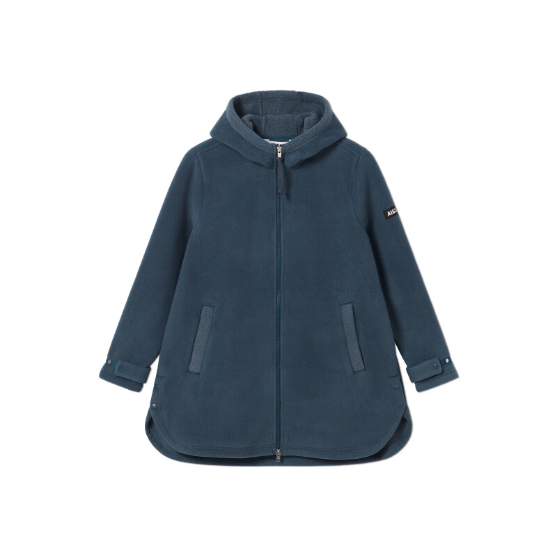 (Women) AIGLE Polartec  Light Teal Hooded Zip-Up Fleece Jacket Casual Series AN205