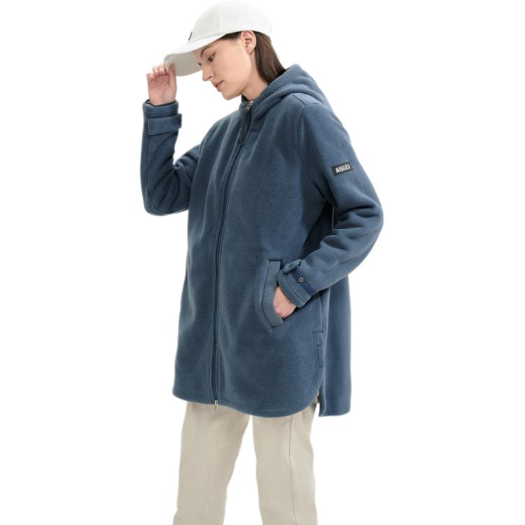 (Women) AIGLE Polartec  Light Teal Hooded Zip-Up Fleece Jacket Casual Series AN205 圖 5