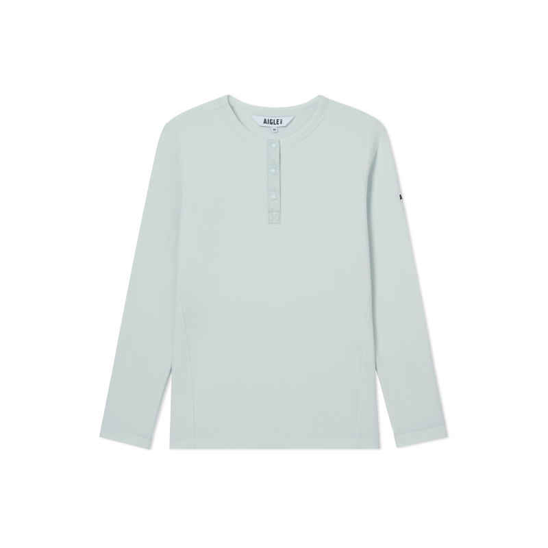 (Women) AIGLE Polartec Embroidered Logo Fleece Pullover - Ice Blue AS494