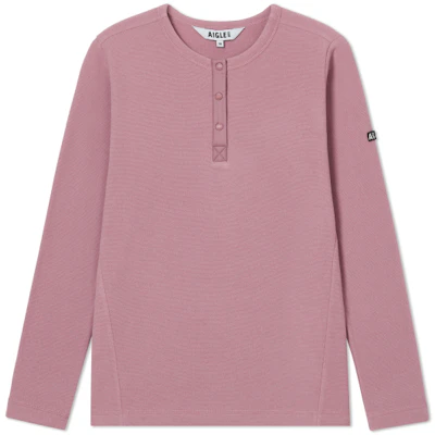 (W) AIGLE Polartec Logo Bordir Half-Zip Fleece Pullover Wanita Rose Pink AS492 Buy (W) AIGLE Polartec Logo Bordir Half-Zip Fleece Pullover Wanita Rose Pink AS492