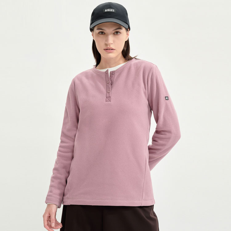 (Women) AIGLE Polartec Embroidered Logo Half-Zip Fleece Pullover Women’s Rose Pink AS492 圖 3