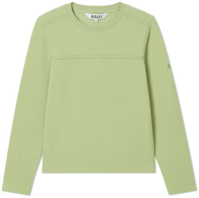 (W) AIGLE Polartec Crewneck Hijau Sweatshirt Kasual Luar Rumah AQ252 Buy (W) AIGLE Polartec Crewneck Hijau Sweatshirt Kasual Luar Rumah AQ252