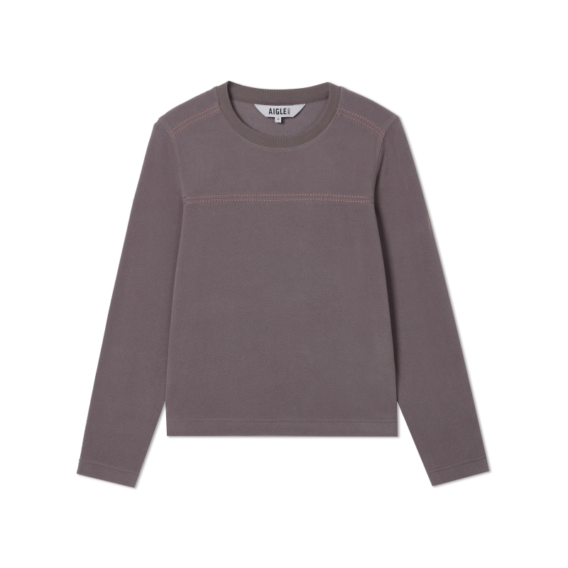 (Women) AIGLE Polartec Outdoor Crewneck Pullover Sweatshirt Women - Smoky Purple AQ253