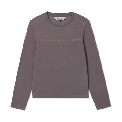 (Women) AIGLE Polartec Outdoor Crewneck Pullover Sweatshirt Women - Smoky Purple AQ253