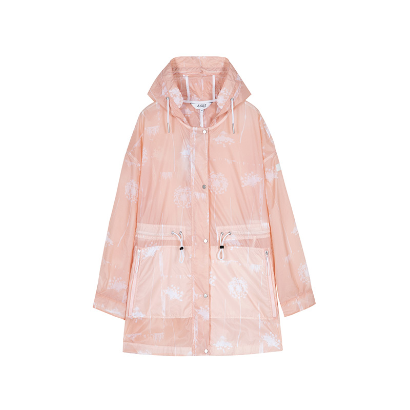 (Women) AIGLE SIMONE PR Lightweight Water-Resistant Pink Jacket for Women J5035