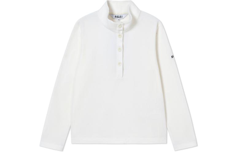 (Women) AIGLE Solid Color Stand Collar Sweatshirt Pink White AA503