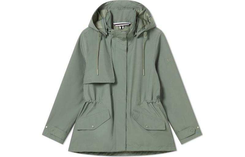 (Women) AIGLE Solid Color Waterproof Windbreaker Jacket with Breathable Hood AT20
