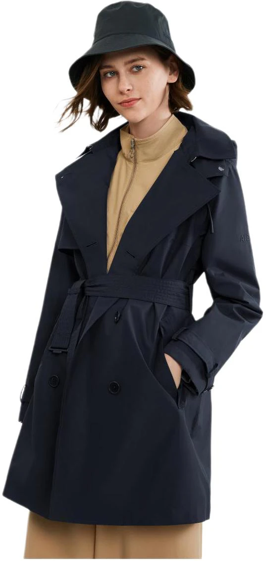 women-aigle-waterproof-hooded-jacket-deep-blue-windproof-and-breathable-bc-346