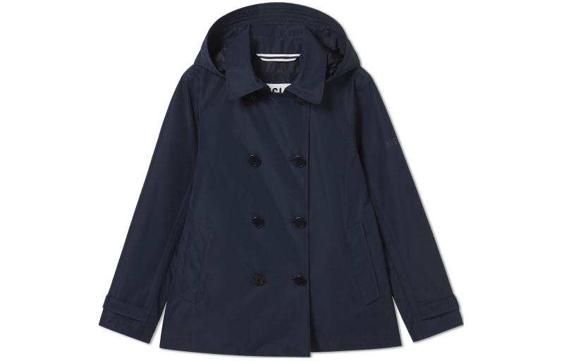 (Women) AIGLE Waterproof Outdoor Jacket with Collared Design and Button Closure AY23