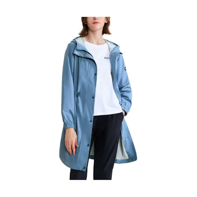 (Women) AIGLE Waterproof Windbreaker Jacket - Breathable Long Sleeve in Harbor Blue AT267