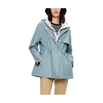 (Women) AIGLE Waterproof Windbreaker Jacket Light Blue Outdoor Long Sleeve AM376