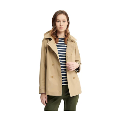 (Women) AIGLE Waterproof Windbreaker Jacket with Detachable Hood - Beige AV961