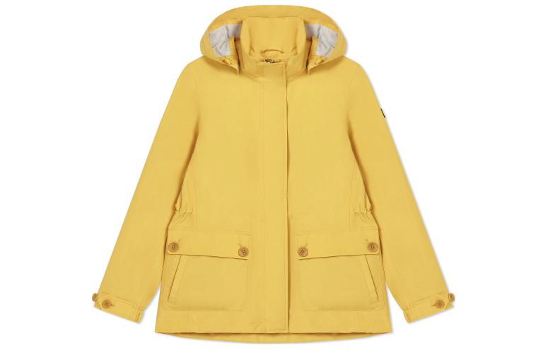 (Women) AIGLE Waterproof Windproof Breathable Hooded Jacket in Ochre Yellow AR222