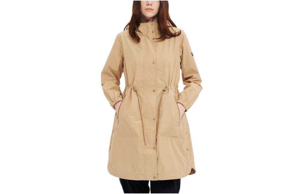 (Women) AIGLE Waterproof Windproof Breathable Hooded Jacket Beige AT264