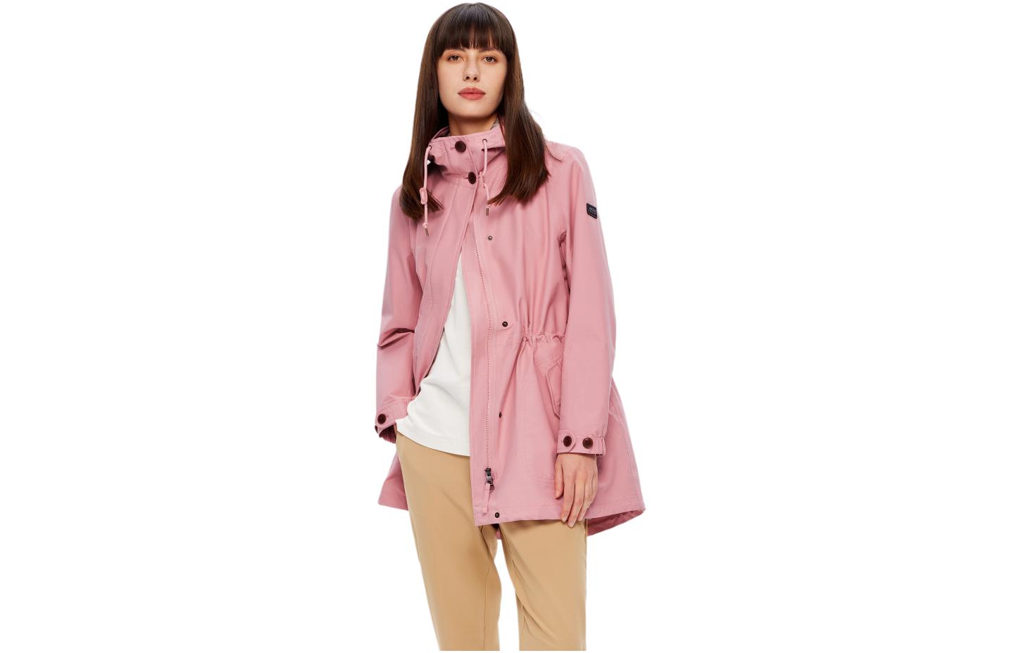 (Women) AIGLE Waterproof Windproof Outdoor Hooded Jacket Light Pink AR683