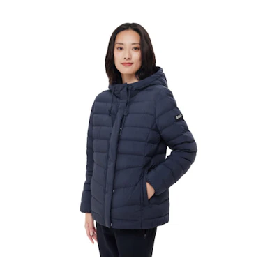 (Women) AIGLE Women’s Empire Navy Water-Resistant Hooded Down Jacket. AR443
