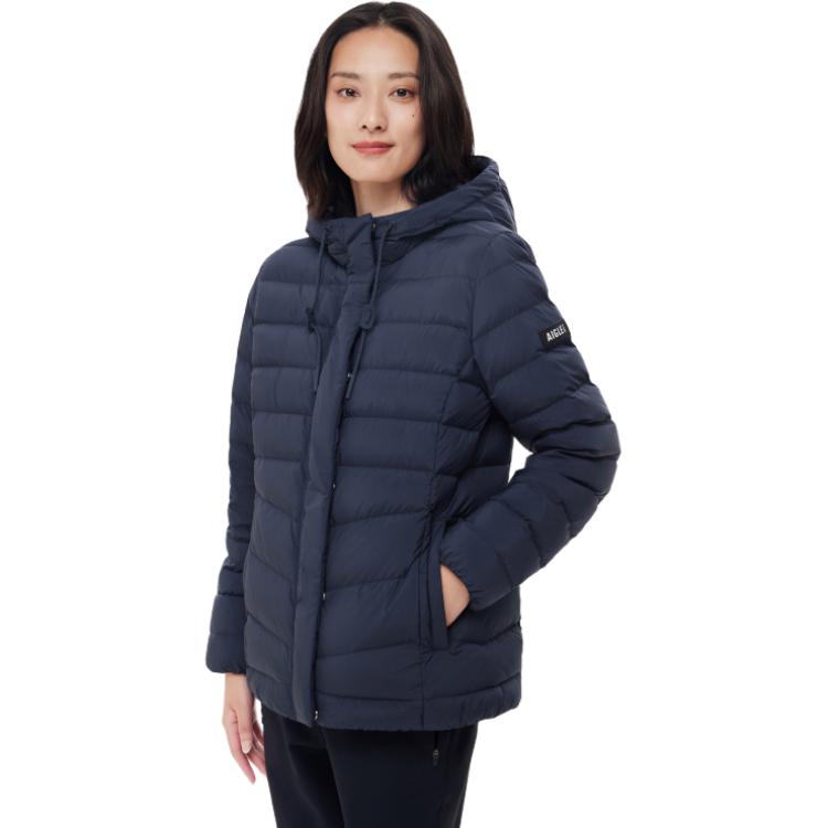 (Women) AIGLE Women’s Empire Navy Water-Resistant Hooded Down Jacket. AR443 圖 2