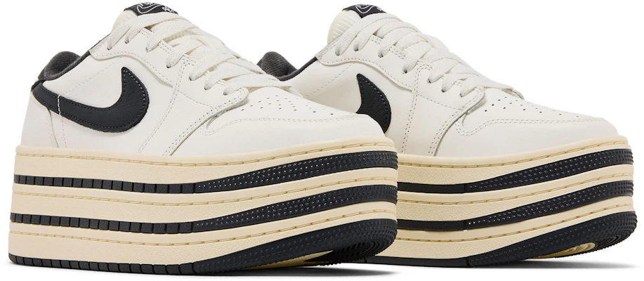 (W) Air Jordan 1 ''Triple Stack - Sail Coconut Milk'' dalam Warna Krim Santan. HV8288-100 1