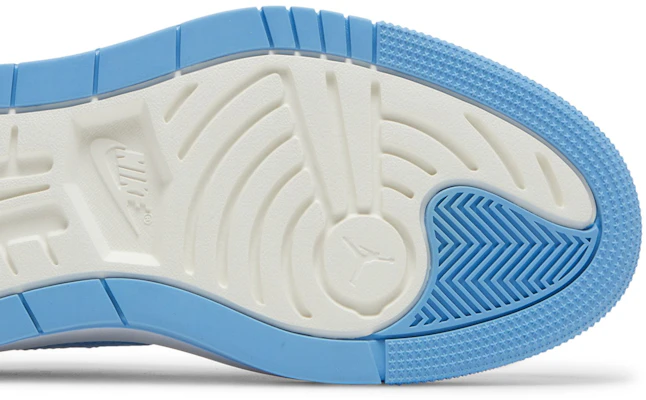 (W) Air Jordan 1 Low 增高款 '大学蓝'(女款) DQ3698-141 Details for (W) Air Jordan 1 Low 增高款 '大学蓝'(女款) DQ3698-141