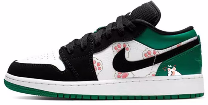 women-air-jordan-1-low-cute-pet-pink-paw-black-green-toe-553560-113-448554