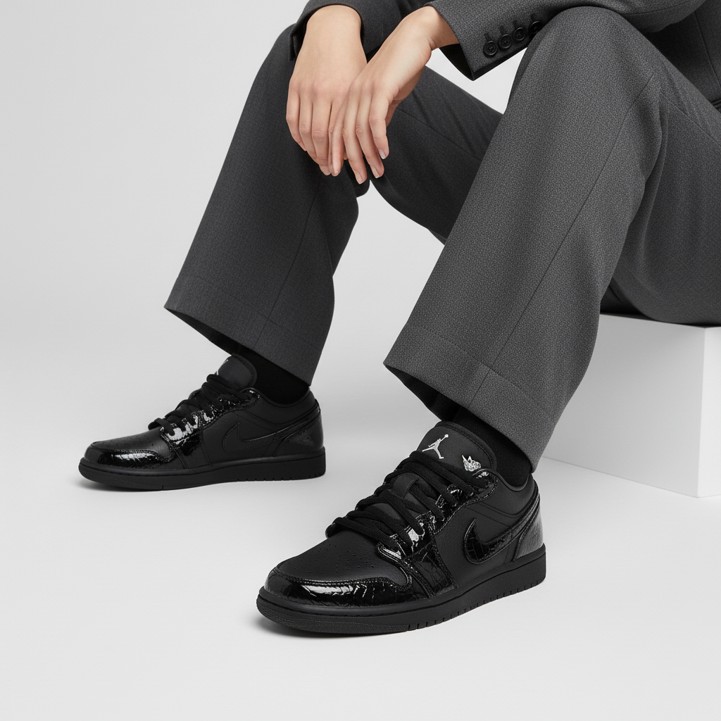 Order (W) Air Jordan 1 Low SE '黑色鳄鱼纹' HJ7743-010