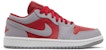 (W) Air Jordan 1 Low SE 'Split - Gym Red Cement Grey' Lelaki. DR0502-600