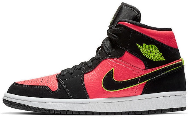 (Women) Air Jordan 1 Mid 'Black Hot Punch' BQ6472-006 Buy (Women) Air Jordan 1 Mid 'Black Hot Punch' BQ6472-006