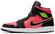Kasut Air Jordan 1 Mid 'Black Hot Punch' Wanita BQ6472-006