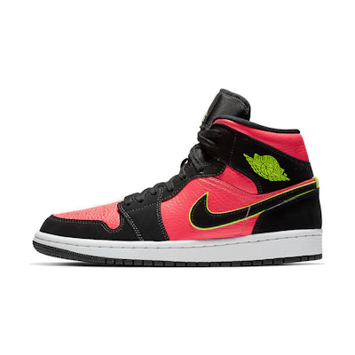 (W) Jordan 1 Mid 'Black Hot Punch'