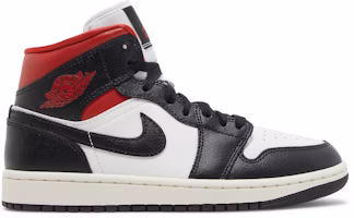 (Women) Air Jordan 1 Mid 'Black Sail Gym Red' BQ6472-061 (Women) Air Jordan 1 Mid 'Black Sail Gym Red' BQ6472-061