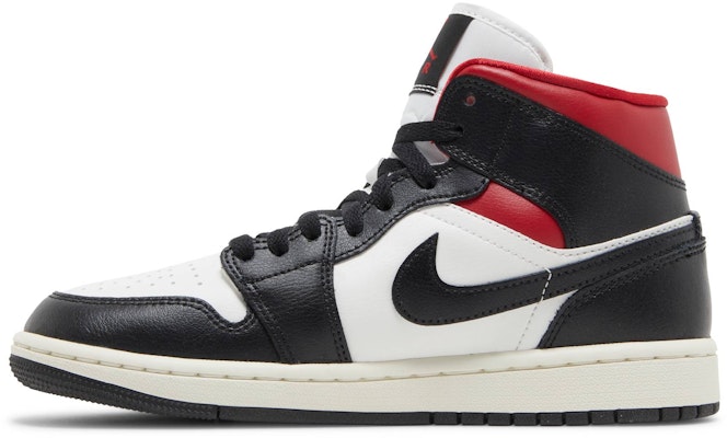 (Women) Air Jordan 1 Mid 'Black Sail Gym Red' BQ6472-061 Lookbook (Women) Air Jordan 1 Mid 'Black Sail Gym Red' BQ6472-061