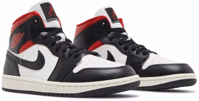 (Women) Air Jordan 1 Mid 'Black Sail Gym Red' BQ6472-061 Cheap (Women) Air Jordan 1 Mid 'Black Sail Gym Red' BQ6472-061