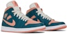 (W) Air Jordan 1 Mid 'Hijau Teal Gelap' BQ6472-308