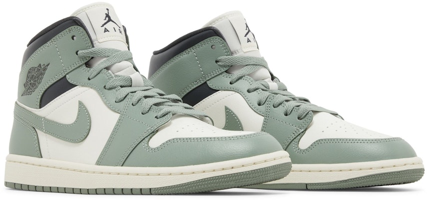 (女性)Air Jordan 1 Mid 'Jade Smoke' BQ6472-130 2