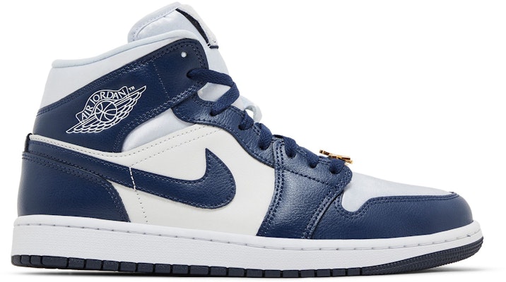 (Women) Air Jordan 1 Mid 'Midnight Navy Gold Charms' FZ8777-044 Buy (Women) Air Jordan 1 Mid 'Midnight Navy Gold Charms' FZ8777-044