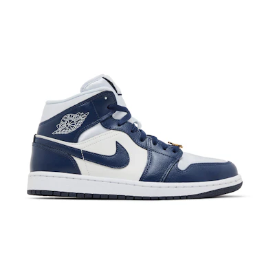 (W) Jordan 1 Mid 'Midnight Navy Gold Charms'