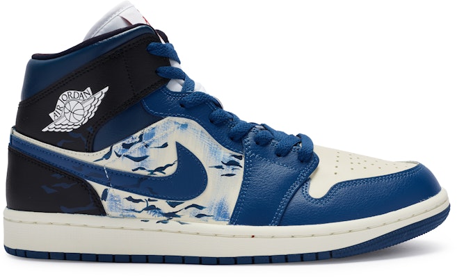 (Women) Air Jordan 1 Mid 'Midnight Pine Ink' BQ6472-146-446800 Lookbook (Women) Air Jordan 1 Mid 'Midnight Pine Ink' BQ6472-146-446800